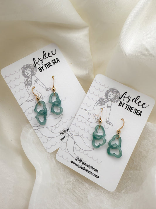 Jade Hearts Earring