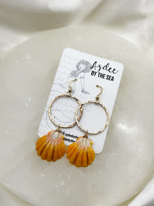 Sunrise Shell Dangle Earrings